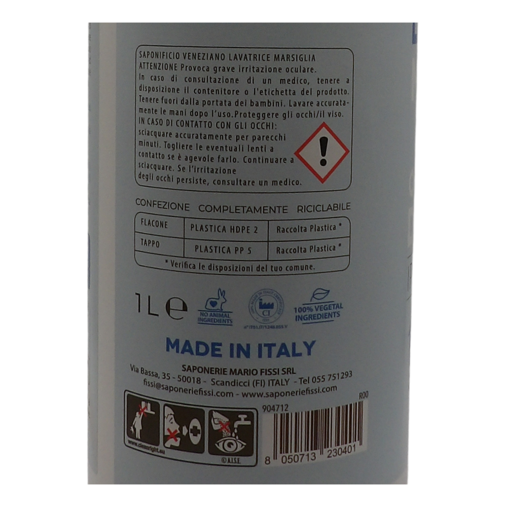 SAPONIFICIO VENEZIANO Detergente Lavatrice Ecologico Marsiglia, Ipoallergenico con Olio Essenziale di Lavanda, 1000ml
