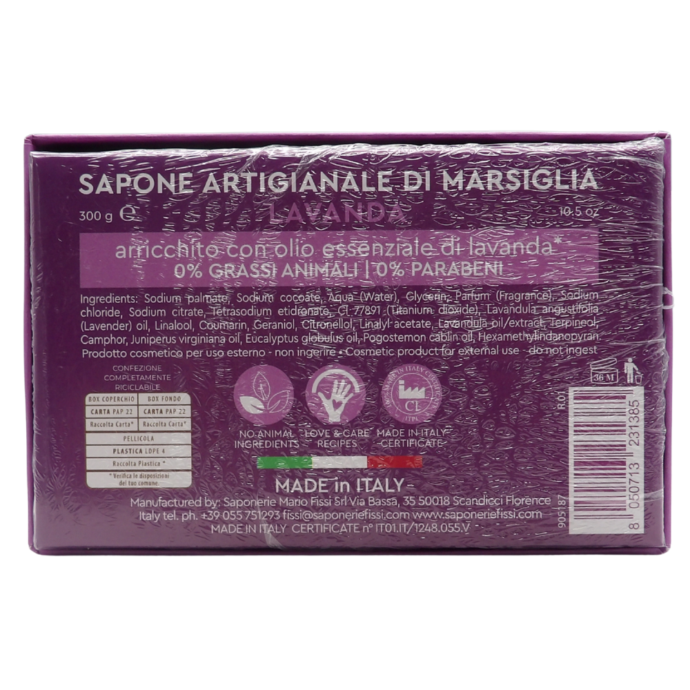SAPONIFICIO VENEZIANO Sapone Solido Per Viso, Mani e Corpo, Arricchito Con Oli Essenziali. Senza Grassi Animali, Parabeni. Disponibile In Diverse Fragranze 300g
