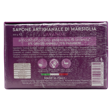 SAPONIFICIO VENEZIANO Sapone Solido Per Viso, Mani e Corpo, Arricchito Con Oli Essenziali. Senza Grassi Animali, Parabeni. Disponibile In Diverse Fragranze 300g