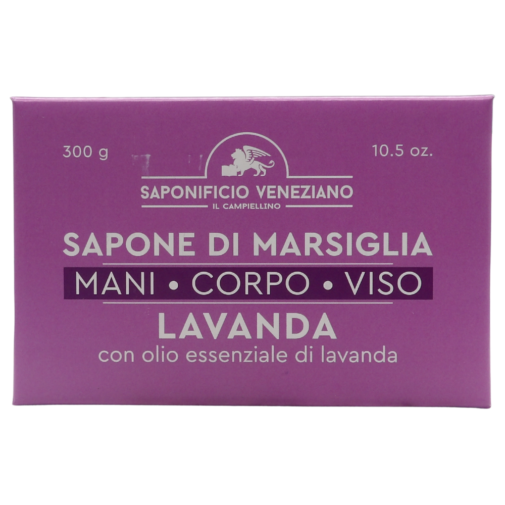 SAPONIFICIO VENEZIANO Sapone Solido Per Viso, Mani e Corpo, Arricchito Con Oli Essenziali. Senza Grassi Animali, Parabeni. Disponibile In Diverse Fragranze 300g