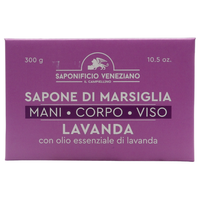 SAPONIFICIO VENEZIANO Sapone Solido Per Viso, Mani e Corpo, Arricchito Con Oli Essenziali. Senza Grassi Animali, Parabeni. Disponibile In Diverse Fragranze 300g