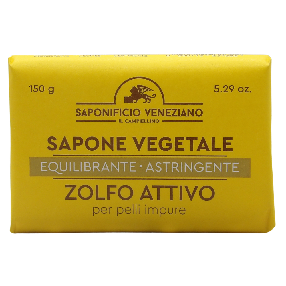 SAPONIFICIO VENEZIANO Sapone Vegetale, 0% Grassi Animali, 0% Parabeni, 0% Coloranti, per Viso e Corpo, Disponibile In Diverse Varietà, 150gr