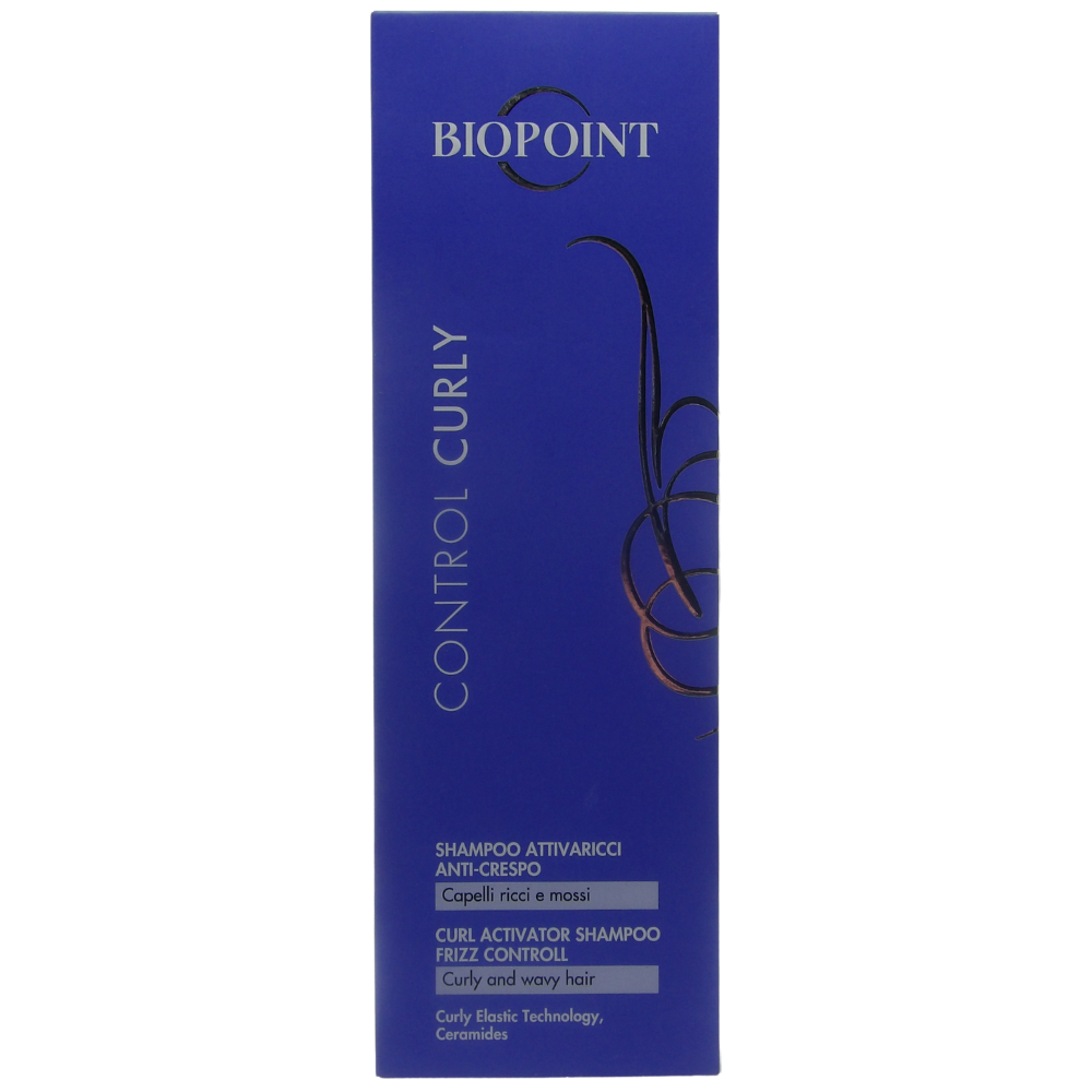 BIOPOINT Control Curly Shampoo Attivaricci Anticrespo - Idrata E Definisce I Capelli Ricci, Rendendoli Brillanti E Leggeri, Viola, Floreale, 200 Millilitro