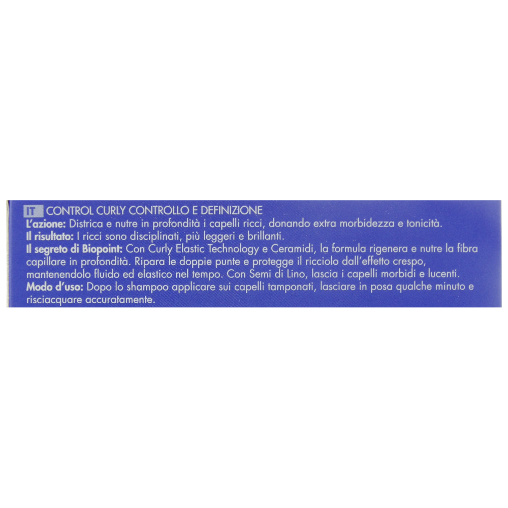 Biopoint Control Curly - Maschera Attivaricci, Districa e Nutre i Capelli Ricci, Azione Rigenerante e Protettiva Contro Effetto Crespo, Dona Morbidezza e Tonicità, 200 ml