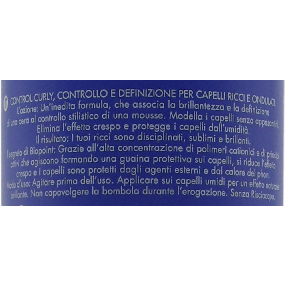 Biopoint Control Curly - Cera Mousse Spray Anticrespo, Definisce i Capelli Ricci, Fissaggio Medio Prolungato e Texture Leggera, Dona Brillantezza e Morbidezza, 150 ml
