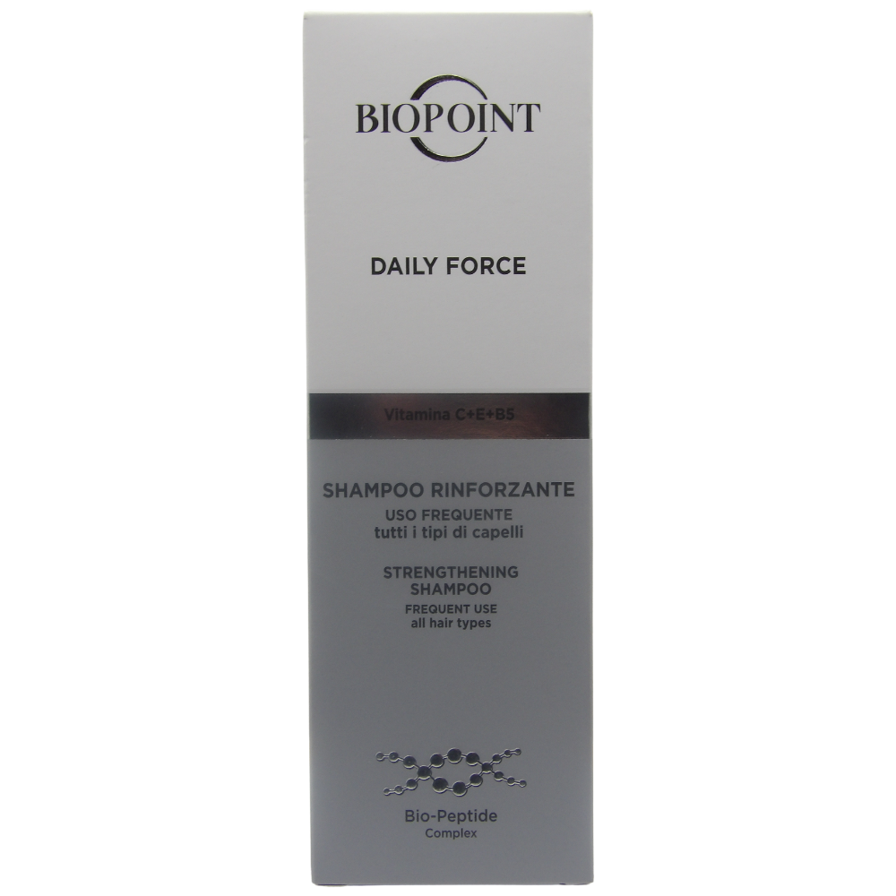 BIOPOINT Shampoo Rinforzante DAILY FORCE, Ideale Per Uso Frequente. Per Capelli Normali e Delicati 200ml