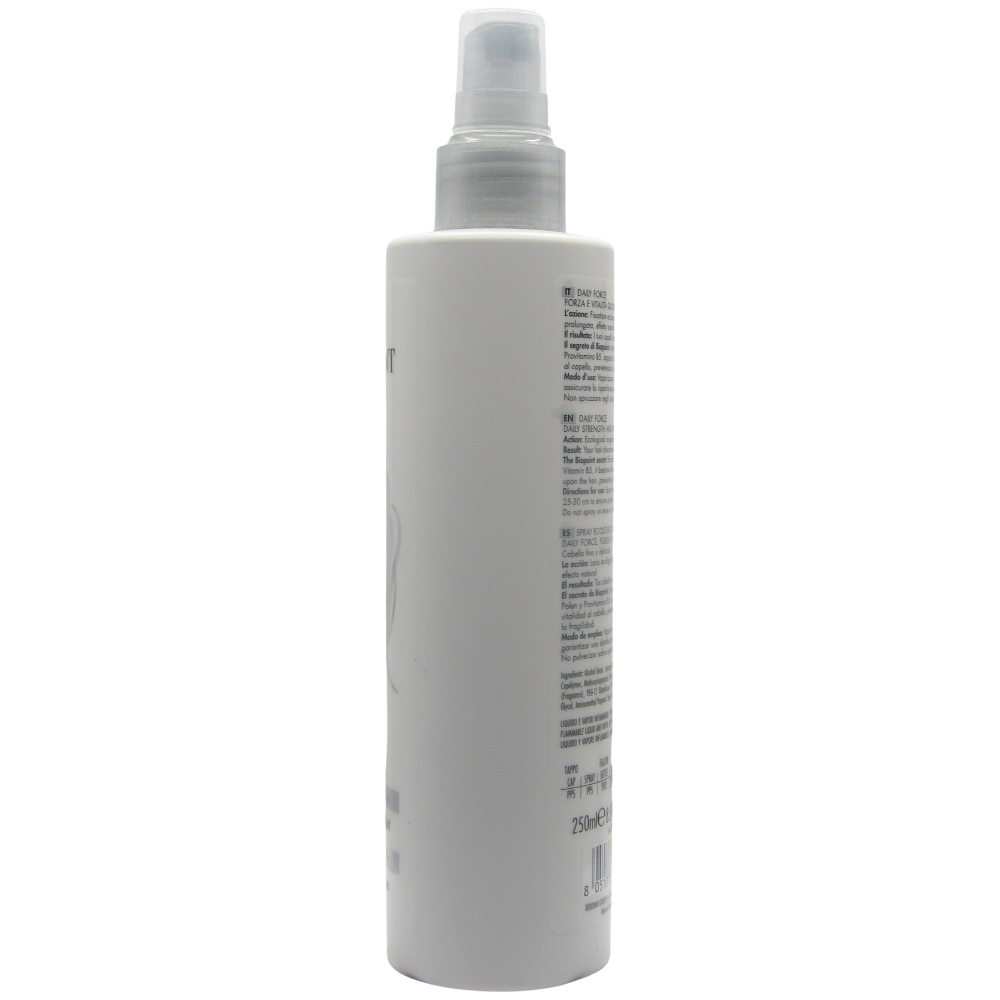 Biopoint Daily Force - Spray Capelli Ecologico a Fissaggio Morbido e Naturale Senza Gas, Azione Protettiva e Rinforzante, Dona Morbidezza e Leggerezza, 250 ml