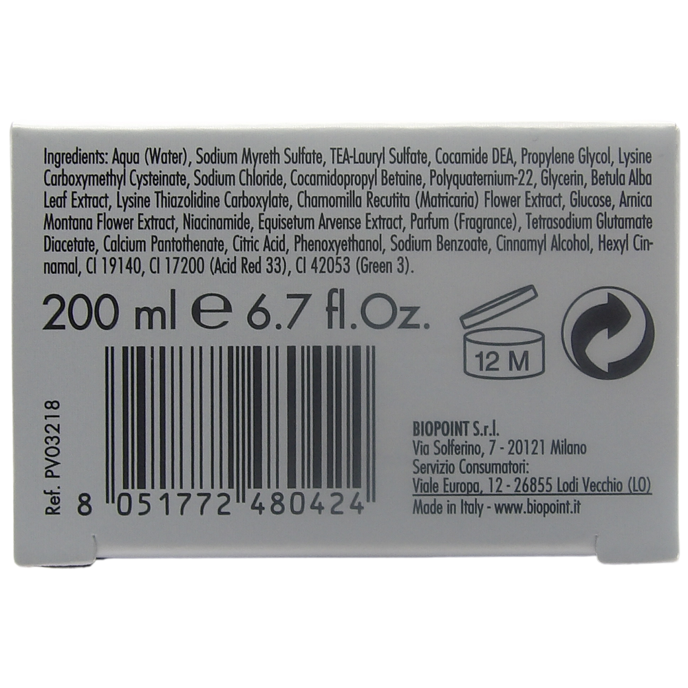 BIOPOINT Shampoo Sebo-Regolatore DERMOCARE RE-BALANCE, Per Capelli Misti. Con Vitamina B5. Per Cute Sana e Capelli Belli, Leggeri e Luminosi 200ml