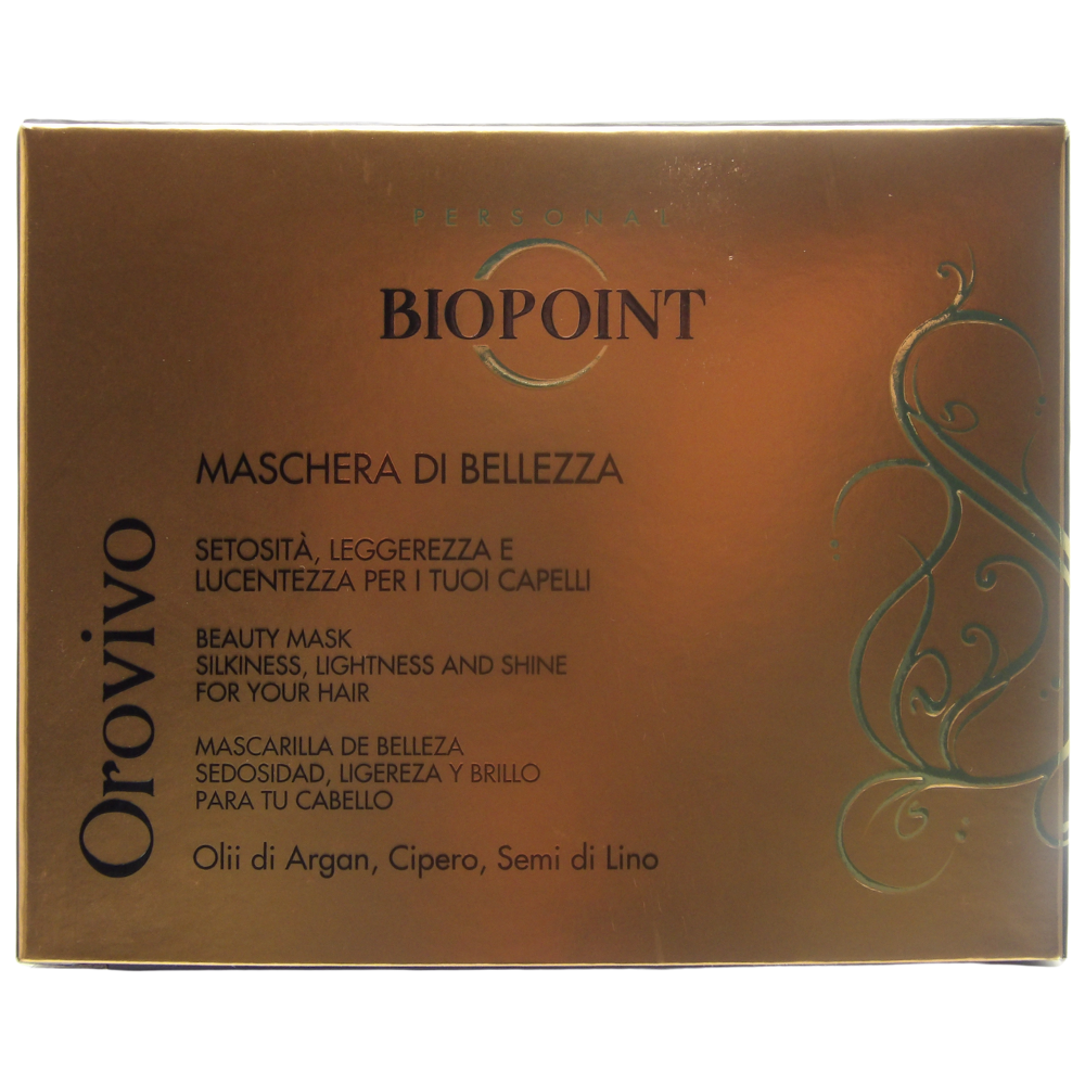Biopoint Orovivo - Maschera Capelli Setificante, Trattamento Nutriente con Formula a Base di Olii Biologici, Dona Capelli Morbidi, Setosi e Brillanti, 200 ml
