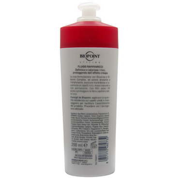Biopoint Styling - Fluido Ravvivaricci, Definisce e Valorizza i Capelli Ricci, Mossi Naturali o con Permanente, Azione Anticrespo, Dona Brillantezza e Morbidezza, 200 ml