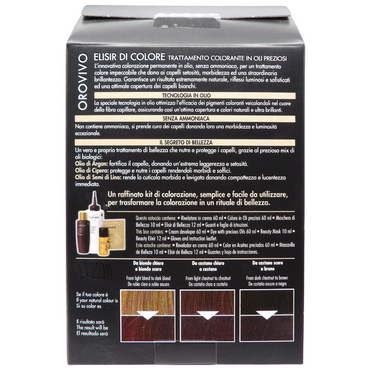 Biopoint Orovivo - Elisir di Colore, Set Tinta Capelli in Olio Senza Ammoniaca, Azione Nutriente e Illuminante, Dona un Colore Intenso e Brillante, 142 ml n° 6.50