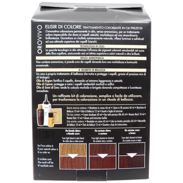 Biopoint Orovivo - Elisir di Colore, Set Tinta Capelli in Olio Senza Ammoniaca, Azione Nutriente e Illuminante, Dona un Colore Intenso e Brillante, 142 ml n° 7.04