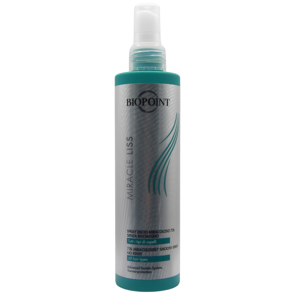 Biopoint Miracle Liss - Spray Capelli Senza Risciacquo 72h, Azione Anticrespo, Lisciaggio 72h, Dona Morbidezza e Leggerezza, 200 ml