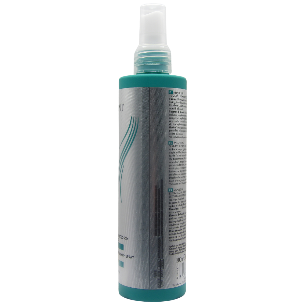 Biopoint Miracle Liss - Spray Capelli Senza Risciacquo 72h, Azione Anticrespo, Lisciaggio 72h, Dona Morbidezza e Leggerezza, 200 ml