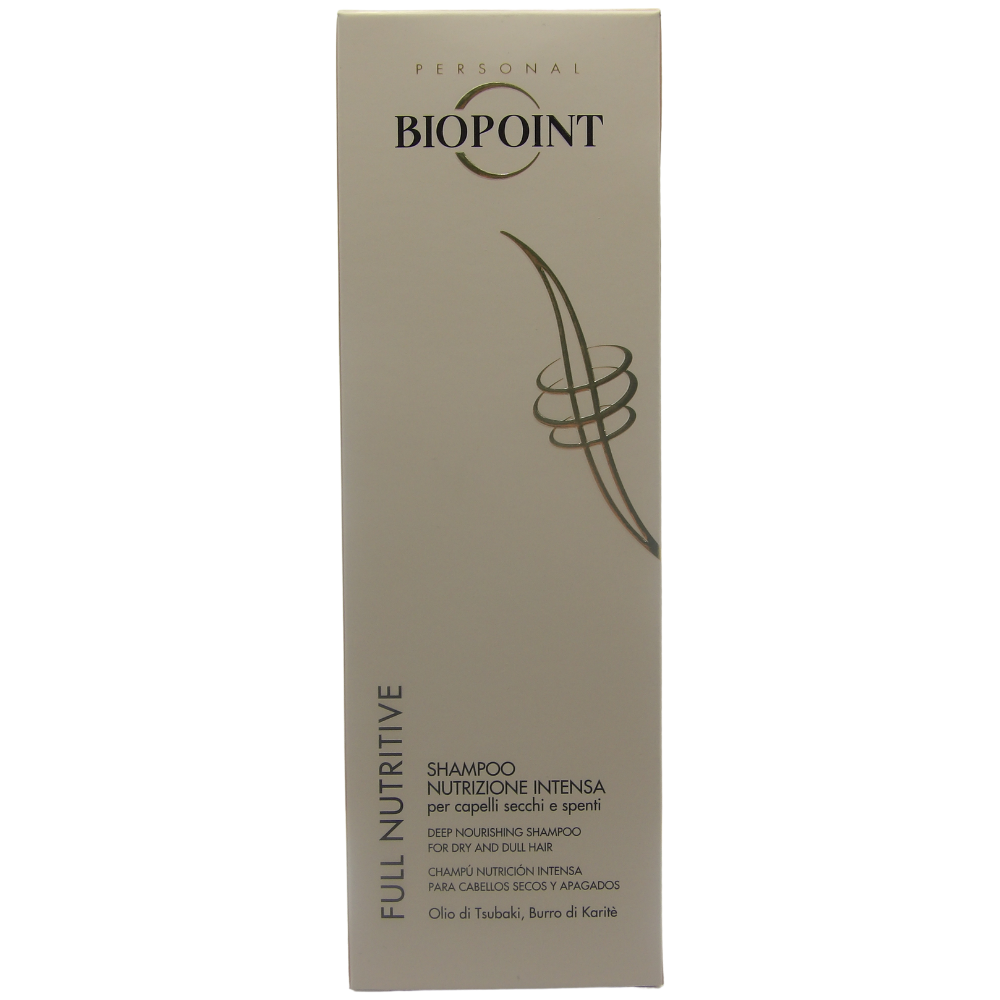Biopoint Full Nutritive - Shampoo Nutrizione Intensa, Azione Idratante e Rinforzante, Deterge Delicatamente e Protegge i Capelli, Dona Morbidezza e Setosità, 200 ml