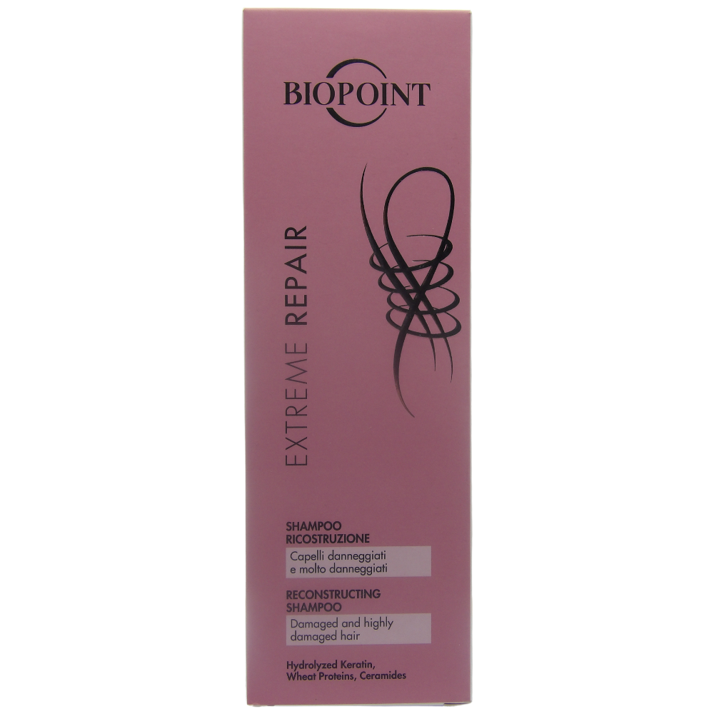 Biopoint Extreme Repair - Shampoo Ricostruzione, Azione Fortificante e Ristrutturante, Deterge Delicatamente e Rigenera i Capelli, 200 ml