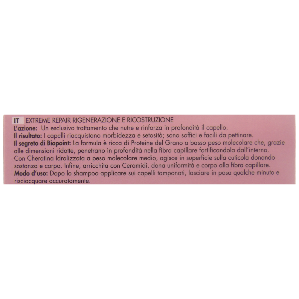 Biopoint Extreme Repair - Maschera Capelli Riparazione, Azione Nutriente, Fortificante e Ristrutturante, Dona Morbidezza e Setosità al Capello, 200 ml