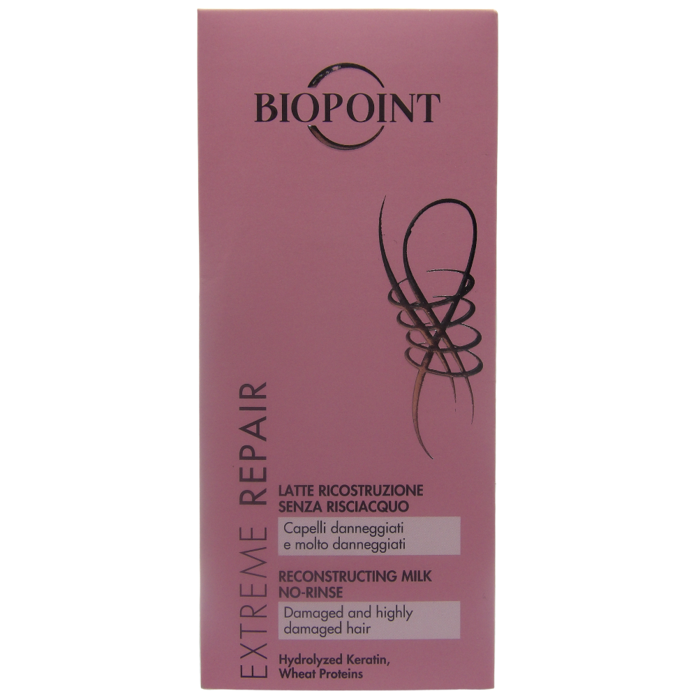 Biopoint Extreme Repair - Latte Riparazione Senza Risciacquo, Azione Idratante, Nutriente e Fortificante, Contrasta il Danneggiamento del Capello, 125 ml