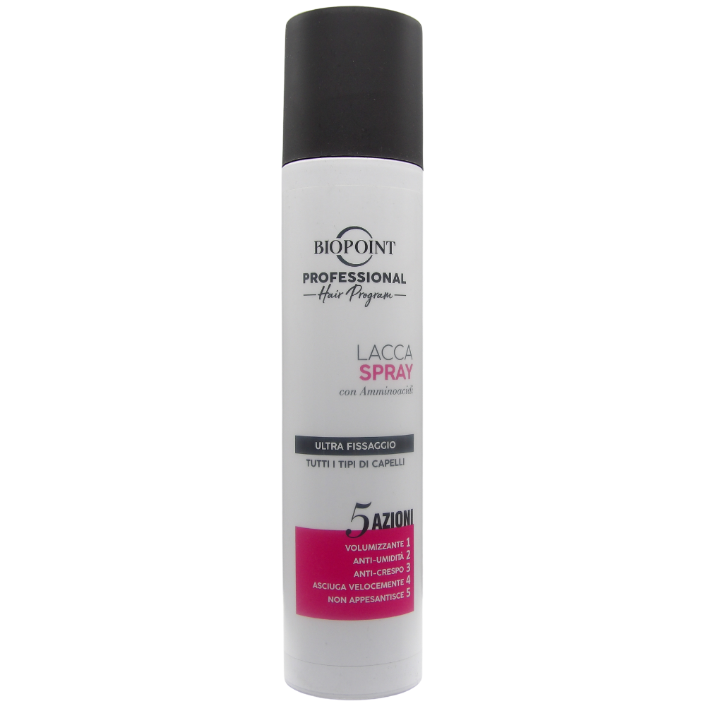 Biopoint Professional Hair Program - Lacca Spray con GAS, Arricchita con Amminoacidi, Ultra fissaggio, 300ml