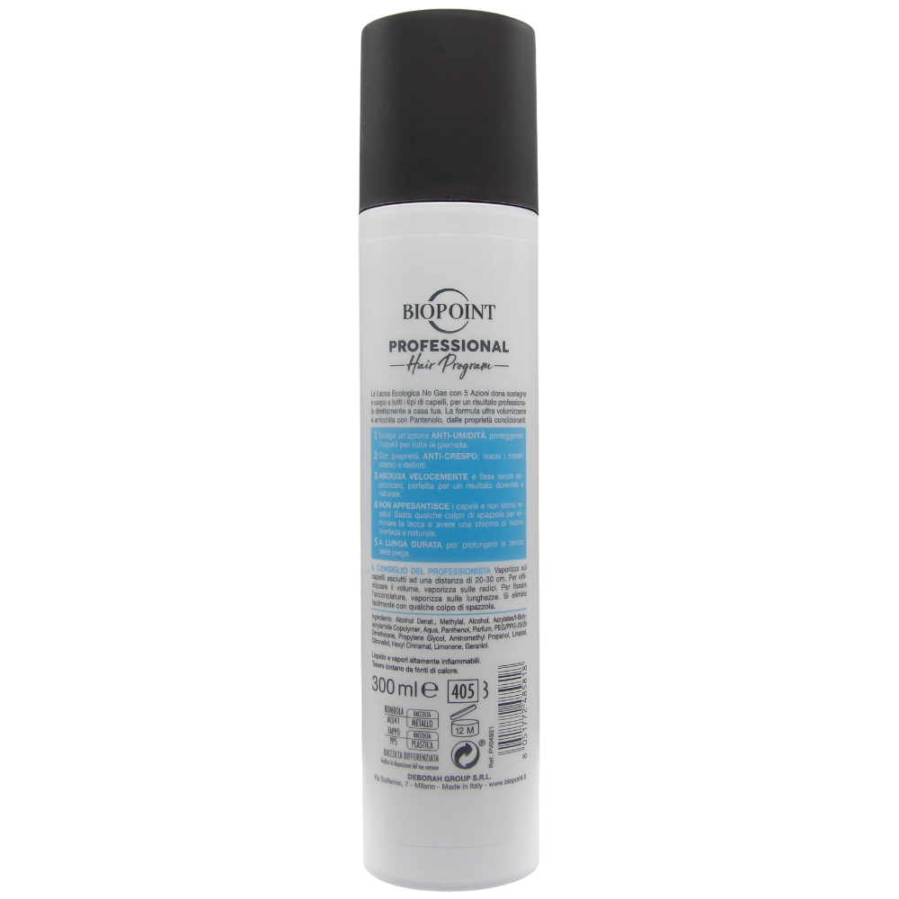 Biopoint Professional Hair Program - Lacca Spray NO GAS, Ultra Volumizzante, Arricchita con Pantenolo, Ultra Volumizzante, 300ml