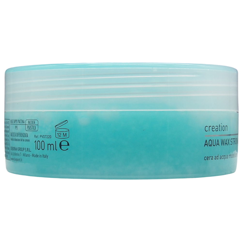 Biopoint Styling - Aqua Wax Strong Edition, Cera Capelli Modellante e Lucidante a Base d’Acqua, Fissaggio Extra Forte, Ideale per Look Bagnati, 100 ml