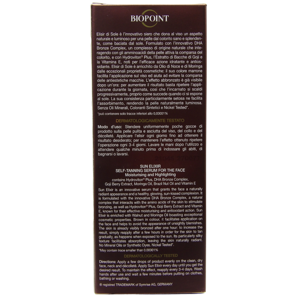 Biopoint Elisir di Sole Autoabbronzante Viso 50 ml – Siero dalla Consistenza Setosa e Delicata a Rapido Assorbimento