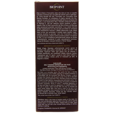 Biopoint Elisir di Sole Autoabbronzante Viso 50 ml – Siero dalla Consistenza Setosa e Delicata a Rapido Assorbimento
