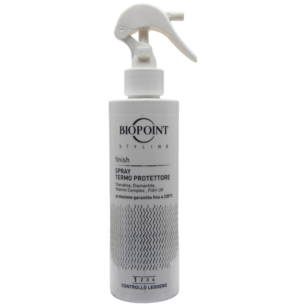 Biopoint Styling - Spray Termoprotettore Capelli, Protezione fino a 230° dal Calore di Phon, Piastra e Arricciacapelli, con Filtri UV, 200 ml