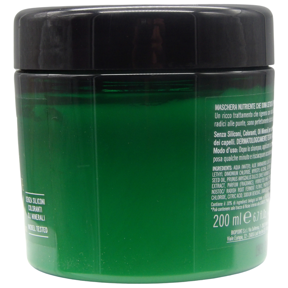 Biopoint Biologico - Maschera Nutriente Bio per Capelli Secchi e Disidratati, Trattamento Ristrutturante e Idratante con Olii Biologici, Dona Morbidezza e Setosità, 200 ml