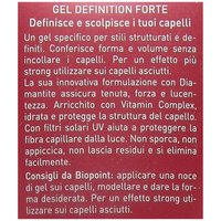 Biopoint Styling - Gel Capelli Definition a Fissaggio Forte Senza Residui, Azione Rinforzante e Illuminante, Dona Idratazione e Definizione Estrema, 200 ml