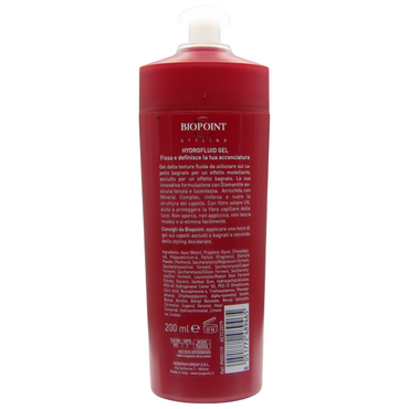 Biopoint Styling - Hydrofluid Gel Capelli a Fissaggio Normale, Effetto Bagnato Senza Residui, Azione Idratante e Protettiva, Dona Definizione e Luminosità, 200 ml
