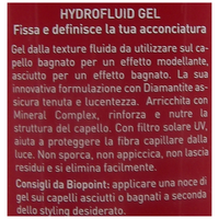 Biopoint Styling - Hydrofluid Gel Capelli a Fissaggio Normale, Effetto Bagnato Senza Residui, Azione Idratante e Protettiva, Dona Definizione e Luminosità, 200 ml