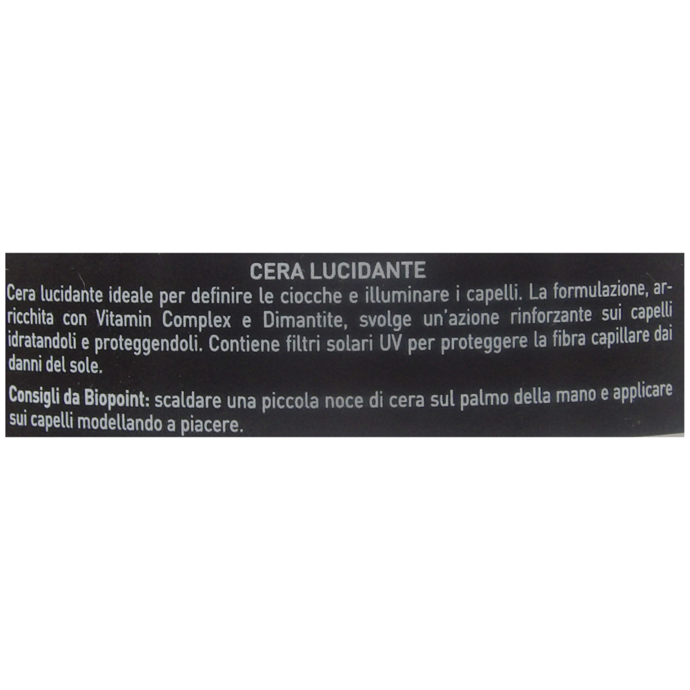 Biopoint Styling - Sculptor Glossy Wax, Cera per Capelli Lucidante a Fissaggio Forte Senza Residui, Azione Idratante e Illuminante, Definisce e Modella la Chioma, 100 ml