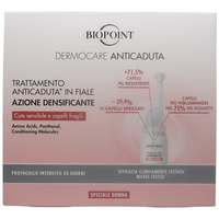 Biopoint Dermocare - 20 x 6 ml Fiale Anticaduta Capelli con Aminoacidi e Betaina, Rivitalizza il Follicolo, Volumizza il Fusto del Capello, Per Cute Sensibile, Trattamento Intensivo Venti Giorni