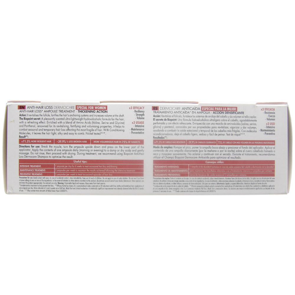 Biopoint Dermocare - 20 x 6 ml Fiale Anticaduta Capelli con Aminoacidi e Betaina, Rivitalizza il Follicolo, Volumizza il Fusto del Capello, Per Cute Sensibile, Trattamento Intensivo Venti Giorni