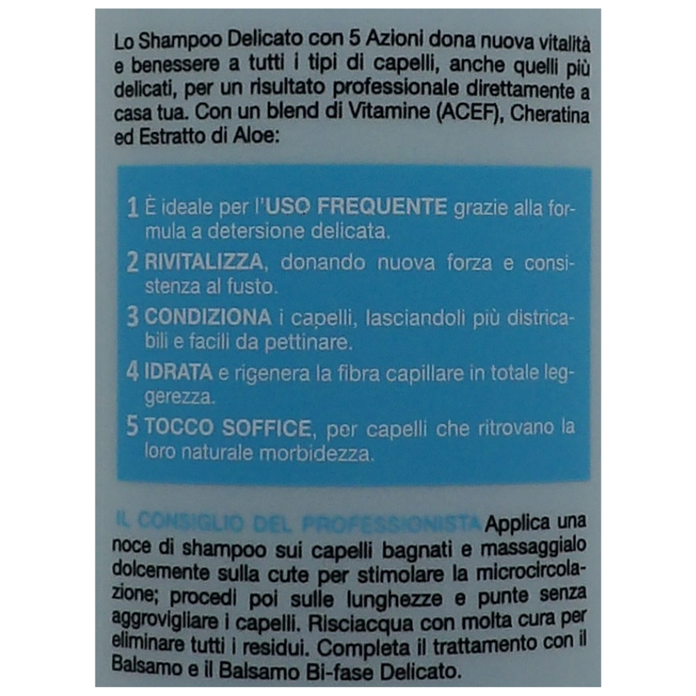 BIOPOINT Shampoo DELICATO Con Vitamins ACEF, Ultra Morbidezza, Per Tutti i Tipi Di Capelli. Dona Nuova Vitalità e Benessere 400ml