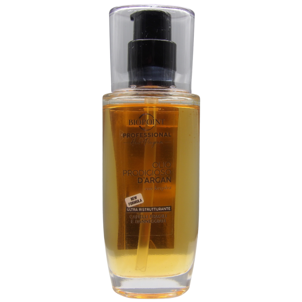 Biopoint Professional Hair Program - Olio Prodigioso d'Argan, per Capelli Fragili e Danneggiati, 75ml