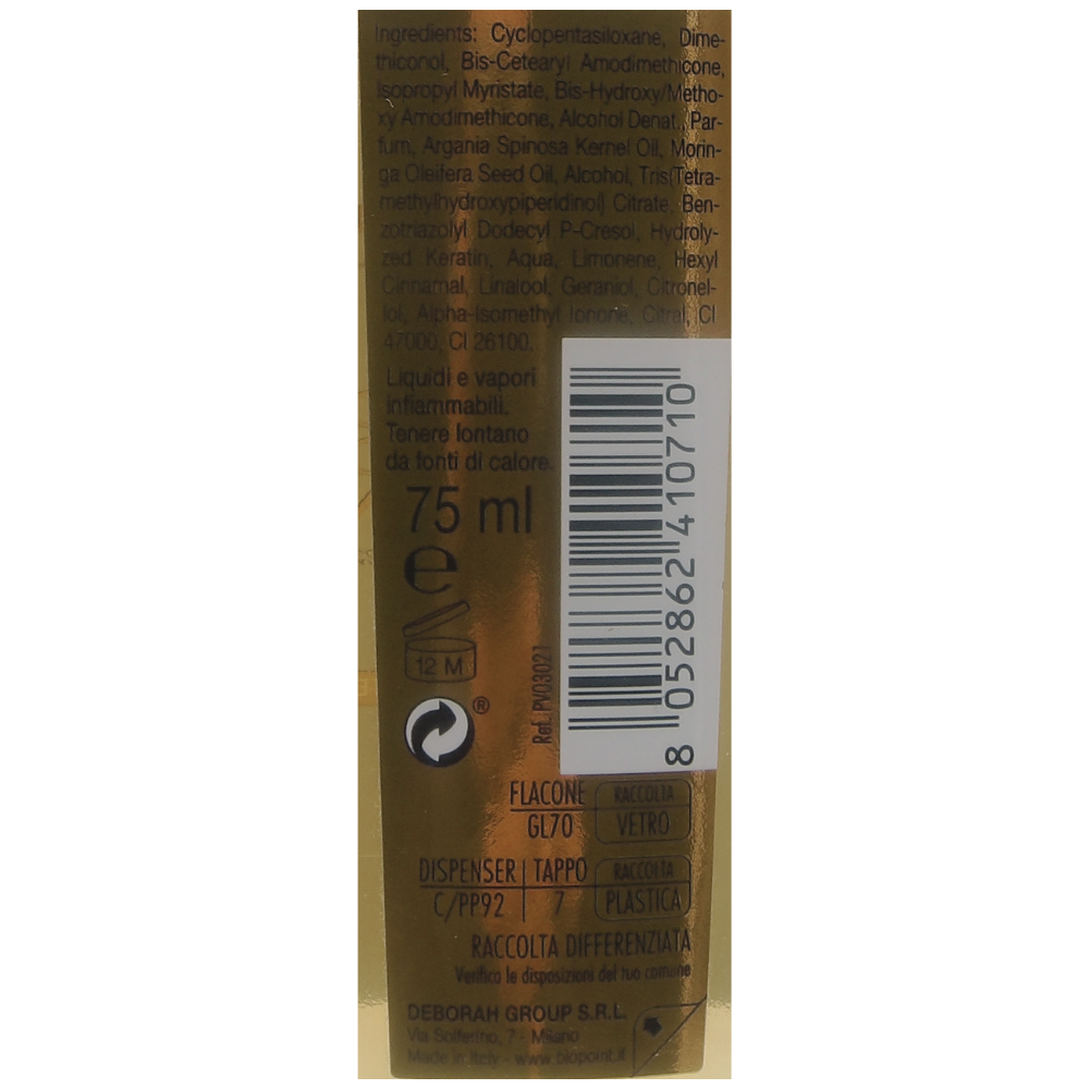 Biopoint Professional Hair Program - Olio Prodigioso d'Argan, per Capelli Fragili e Danneggiati, 75ml