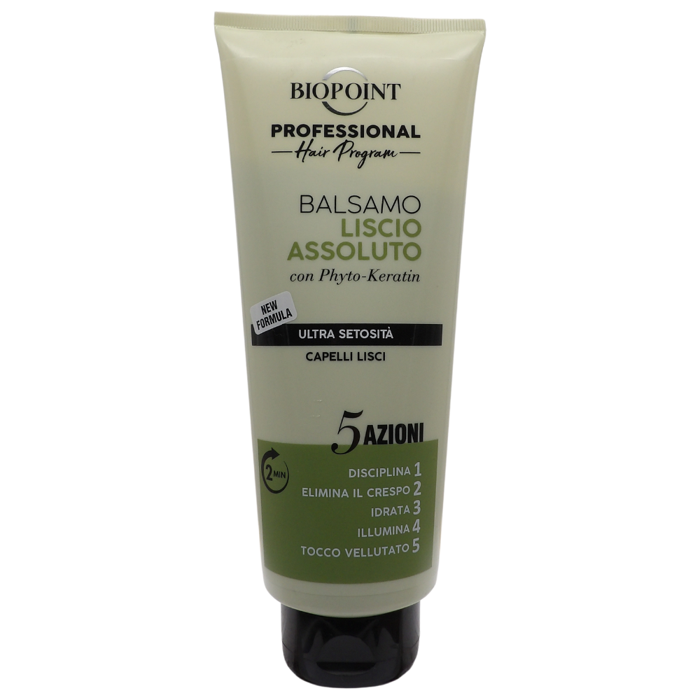 Biopoint Professional Liscio Assoluto Balsamo Formula Ultra Setosita' 5 Azioni Capelli Lisci Tubo 350 ml