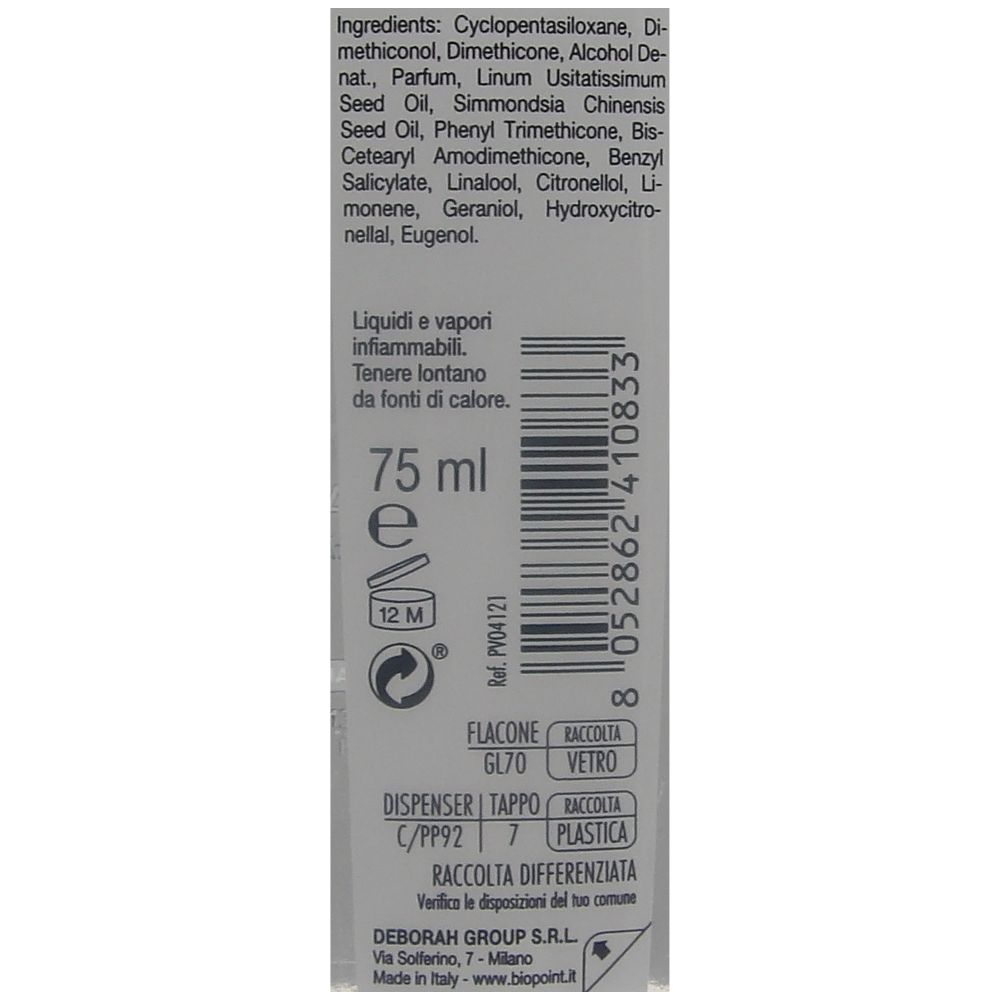 Biopoint Professional Hair Program - Cristalli Liquidi Illuminanti, con Semi di Lino, per Capelli Spenti e Opachi, Capelli Morbidi e Lucenti, 75ml