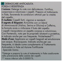 BIOPOINT Shampoo DERMOCARE ANTICADUTA Per Capelli Indeboliti, Speciale Uomo. Deterge La Cute Con Delicatezza, Fortifica, Corporizza e Volumizza i Capelli 200ml