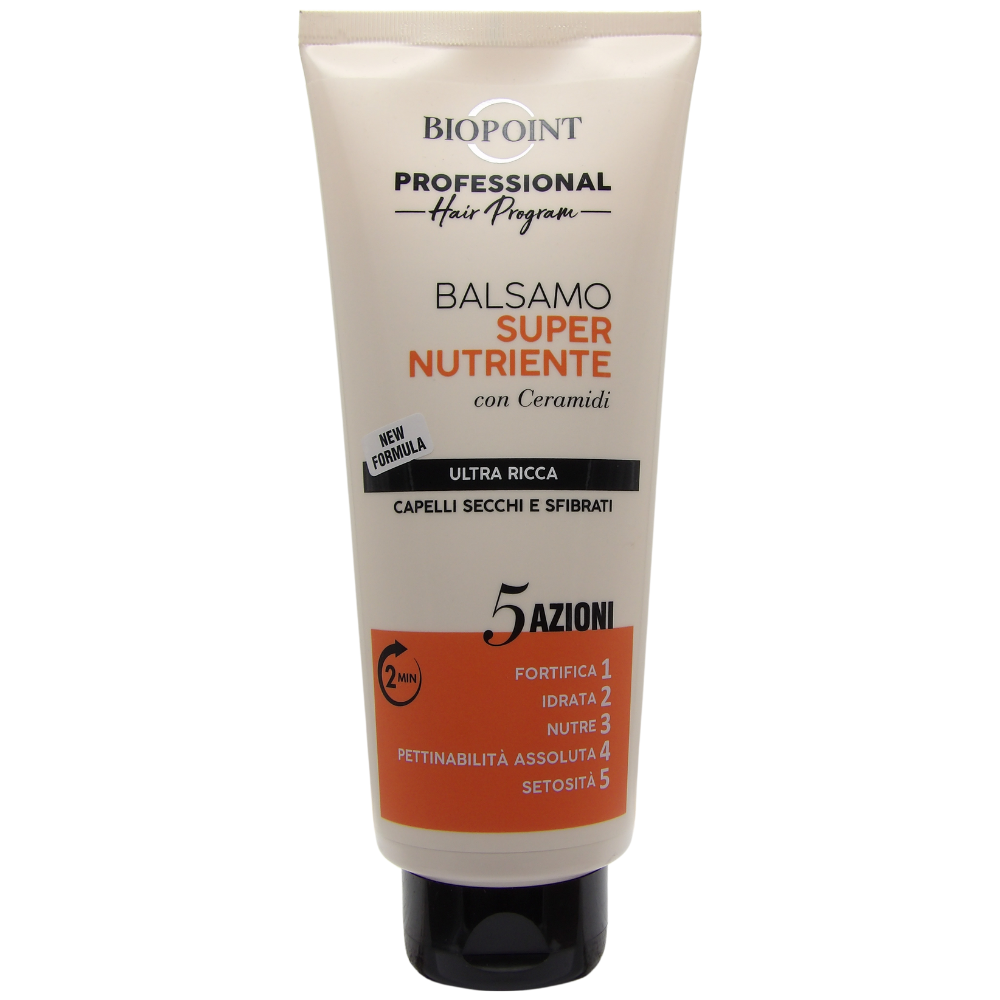 Biopoint Professional Hair Program - Balsamo Capelli Super Nutriente, Formula Ultra Ricca per Idratare e Nutrire i capelli secchi e sfibrati, 350 ml