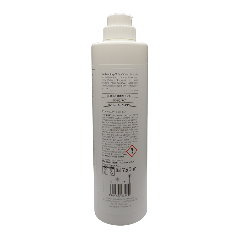 Wexór Detergente Enzimatico BIANCO THERAPY, Rigenera Il Vero Bianco. Già Dal Primo Lavaggio Ridona Brillantezza e Lucentezza 750ml