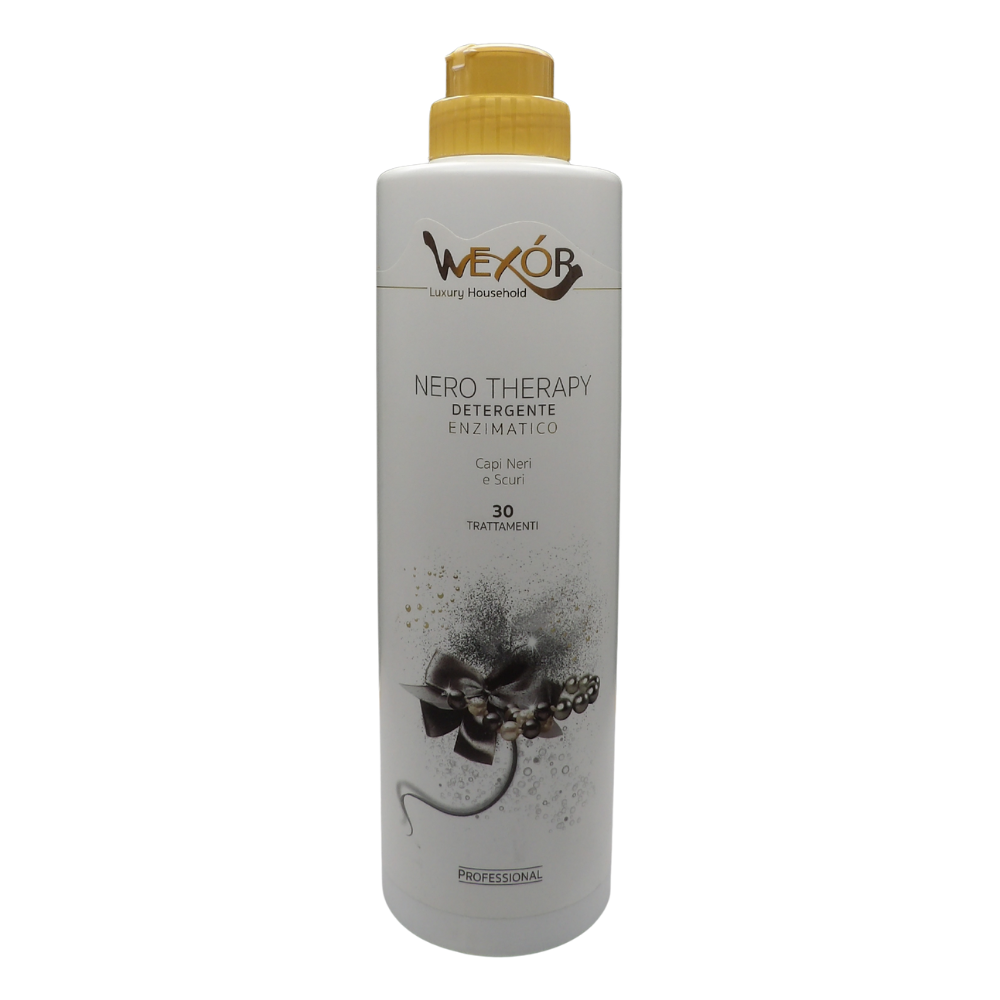 Wexór Detergente Enzimatico NERO THERAPY Per Capi Neri e Scuri. Rendono Il Nero Più Intenso e Omogeneo, Ed i Colori Scuri Brillanti e Originali 750ml