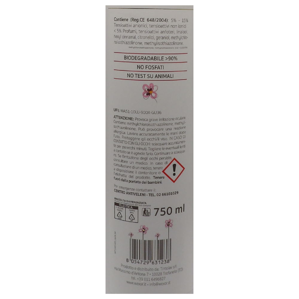 Wexór Detergente Con Lanolina LANA & DELICATI Per Una Cura e Protezione Di Capi Preziosi. Idrata e Protegge Le Fibre 750ml