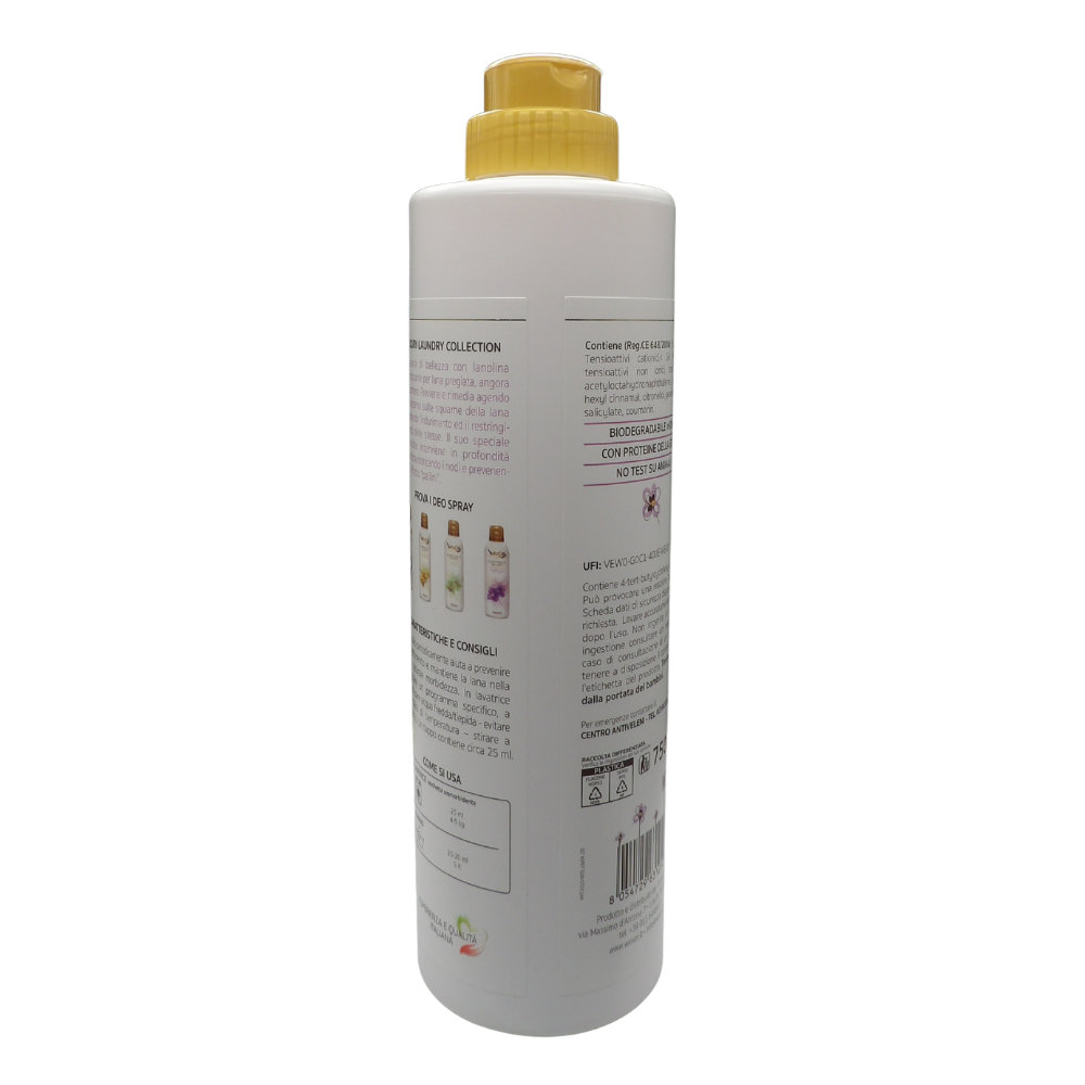 Wexór LOZIONE SFELTRANTE Silk Proteins, Cura e Previene L'Infeltrimento. Additivo Ristrutturante Per Lana Pregiata, Angora e Cashmere Che Agisce Come Maschera Di Bellezza Per Le Fibre 750ml