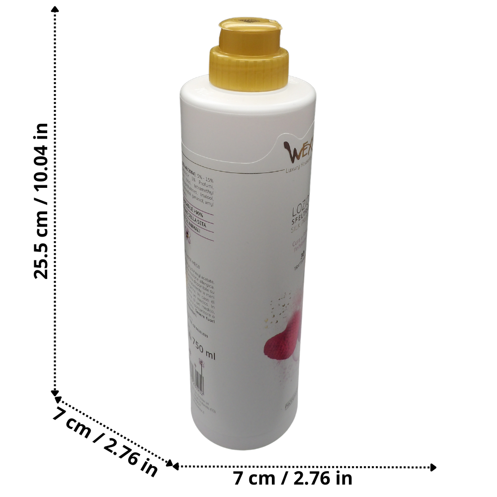 Wexór LOZIONE SFELTRANTE Silk Proteins, Cura e Previene L'Infeltrimento. Additivo Ristrutturante Per Lana Pregiata, Angora e Cashmere Che Agisce Come Maschera Di Bellezza Per Le Fibre 750ml