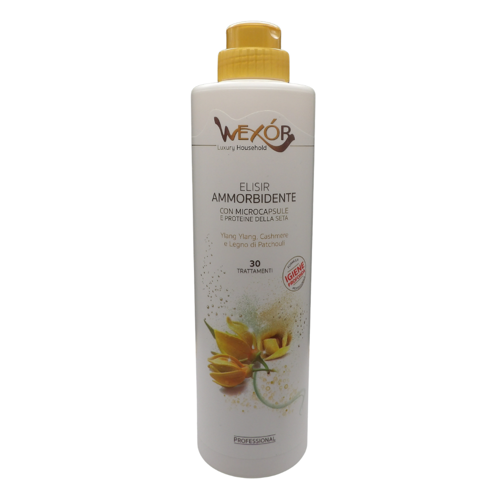 Wexór Elisir Ammorbidente, Con Microcapsule e Proteine Della Seta YLANG YLANG, CASHMERE E LEGNO DI PATCHOULI 750ml