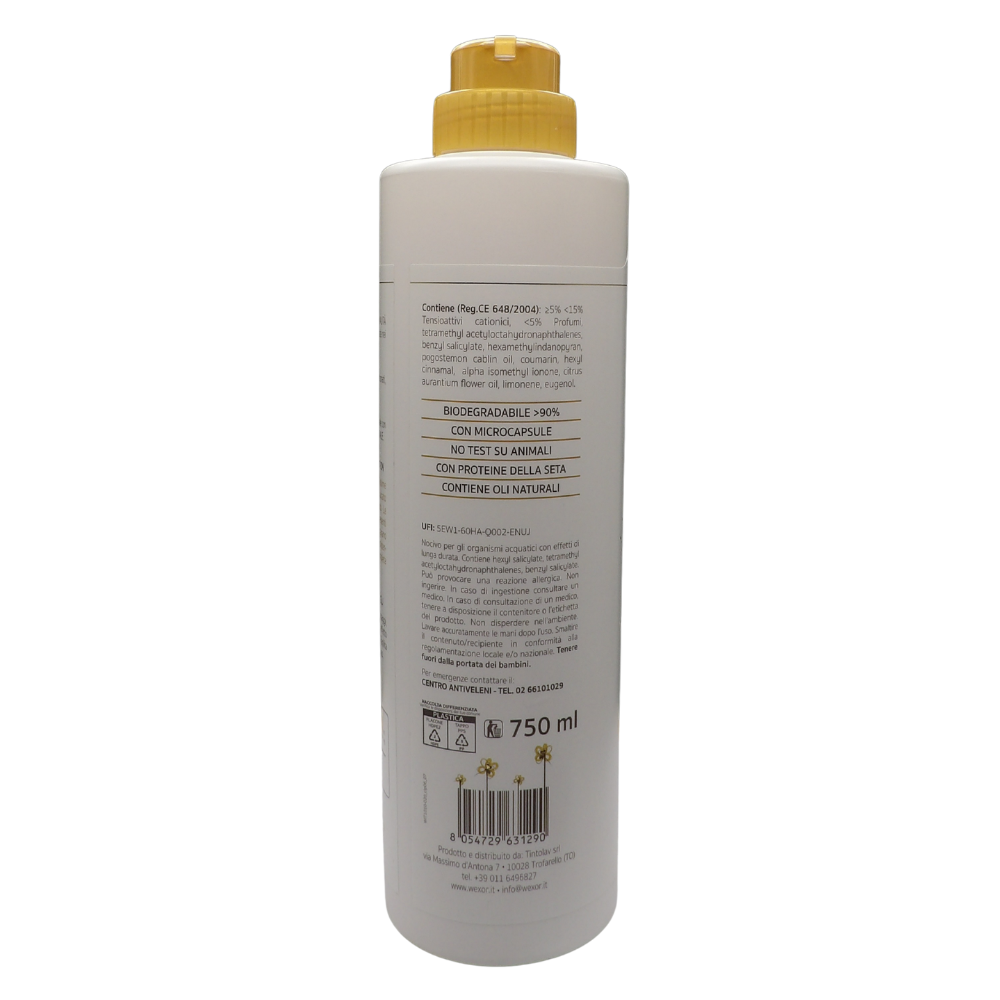 Wexór Elisir Ammorbidente, Con Microcapsule e Proteine Della Seta YLANG YLANG, CASHMERE E LEGNO DI PATCHOULI 750ml