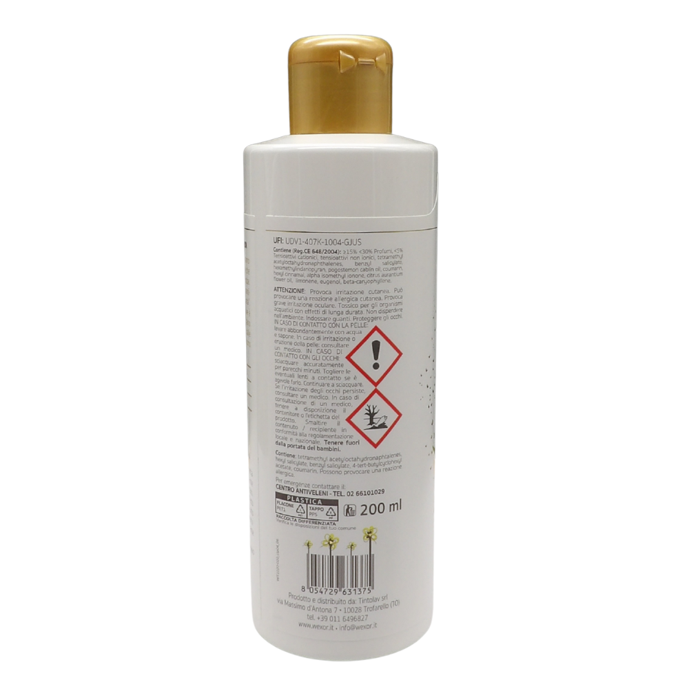 Wexór Elisir Profuma Bucato Con Microcapsule e Proteine Della Seta. Essenza Profumata Per Il Bucato YLANG YLANG, CASHMERE E LEGNO DI PATCHOULI 200ml